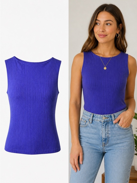 41 Hawthorn Tops - 41 Hawthorn | Ribbed Tank Top | Sleeveless Stretch Knit | XS Petite